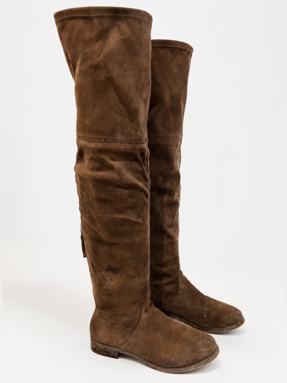 Steve Madden Odessa Brown Faux Suede OTK Boots Size 6 Star Trek Screen Worn